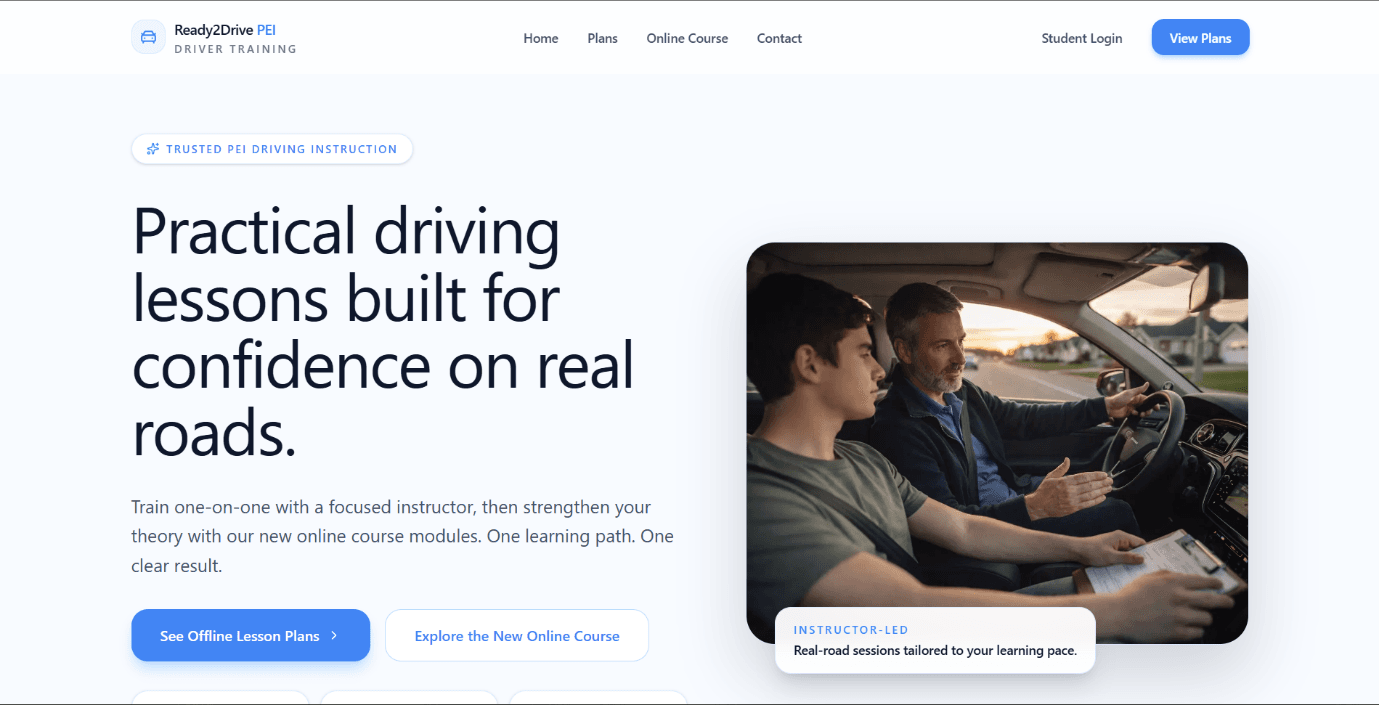 Redesigned hero section with stronger primary and secondary action hierarchy.