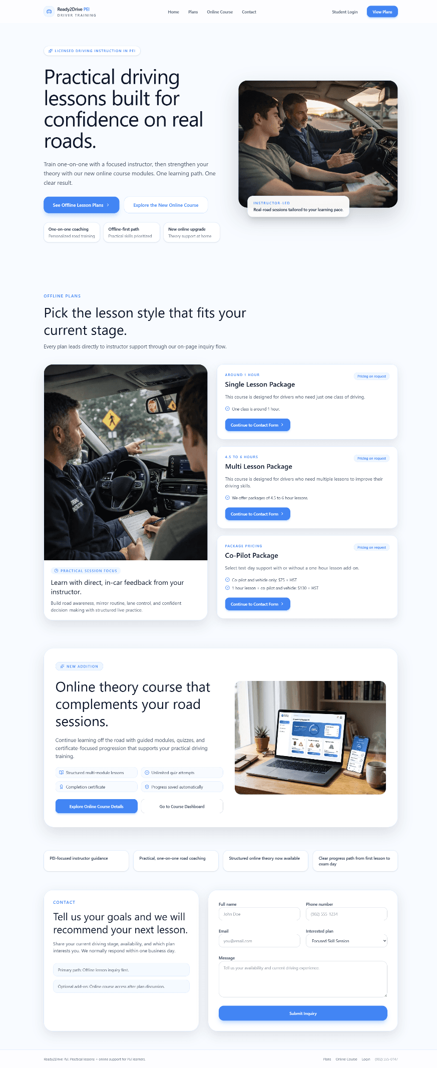 Final redesigned homepage screenshot.
